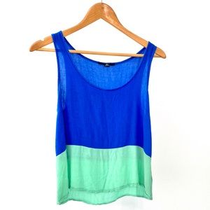 Sleeveless Scoop Neck Colour Block Tank Top